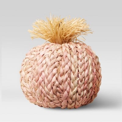 Opalhouse Decorative Woven Pumpkin Figurine in Pink