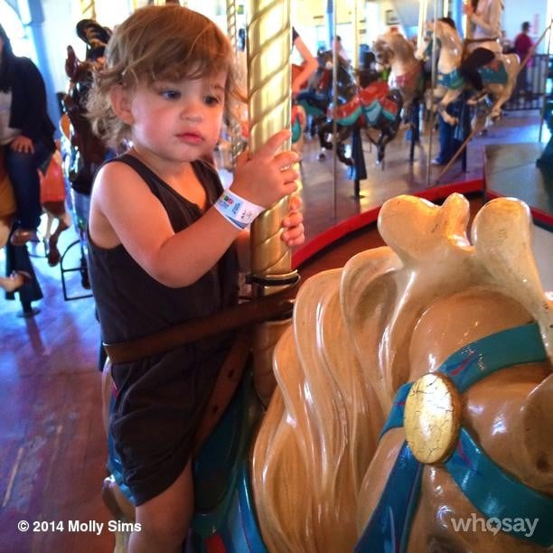 Brooks Stuber enjoyed a ride on the Santa Monica Pier carousel.
Source: Instagram user mollybsims