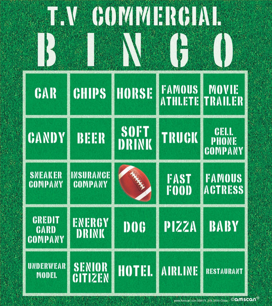 Printable super bowl commercial bingo cards 2021