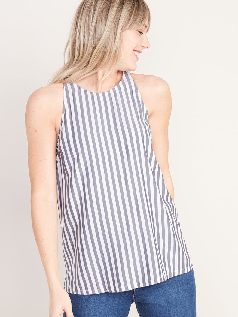 Old Navy Sleeveless High-Neck Striped Top