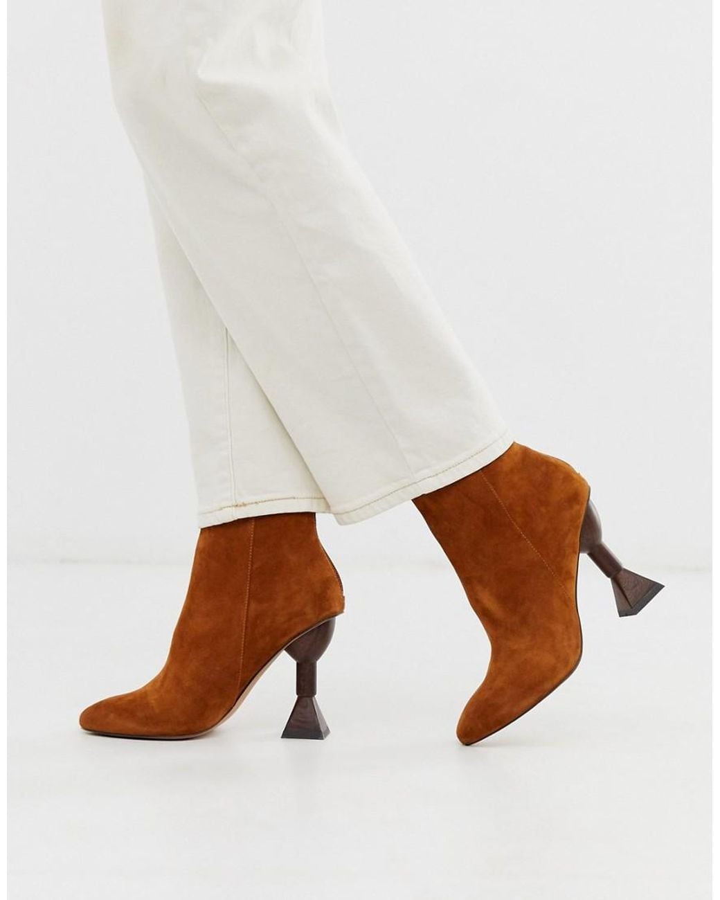 cos sculptural leather ankle boots