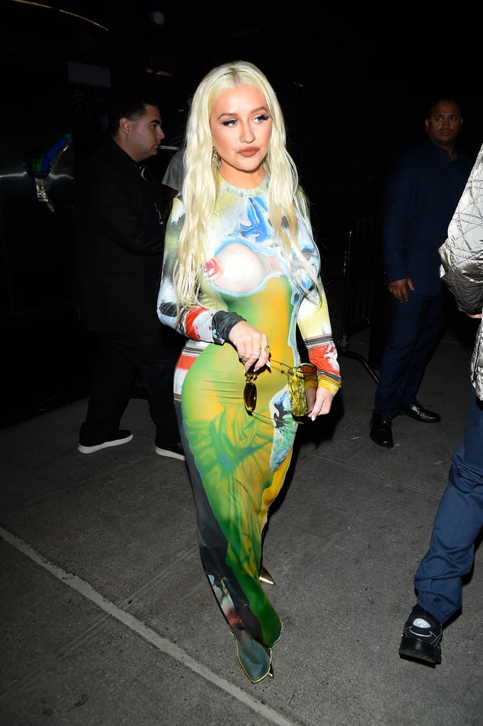 Christina Aguilera's Naked Illusion Dress at NYFW