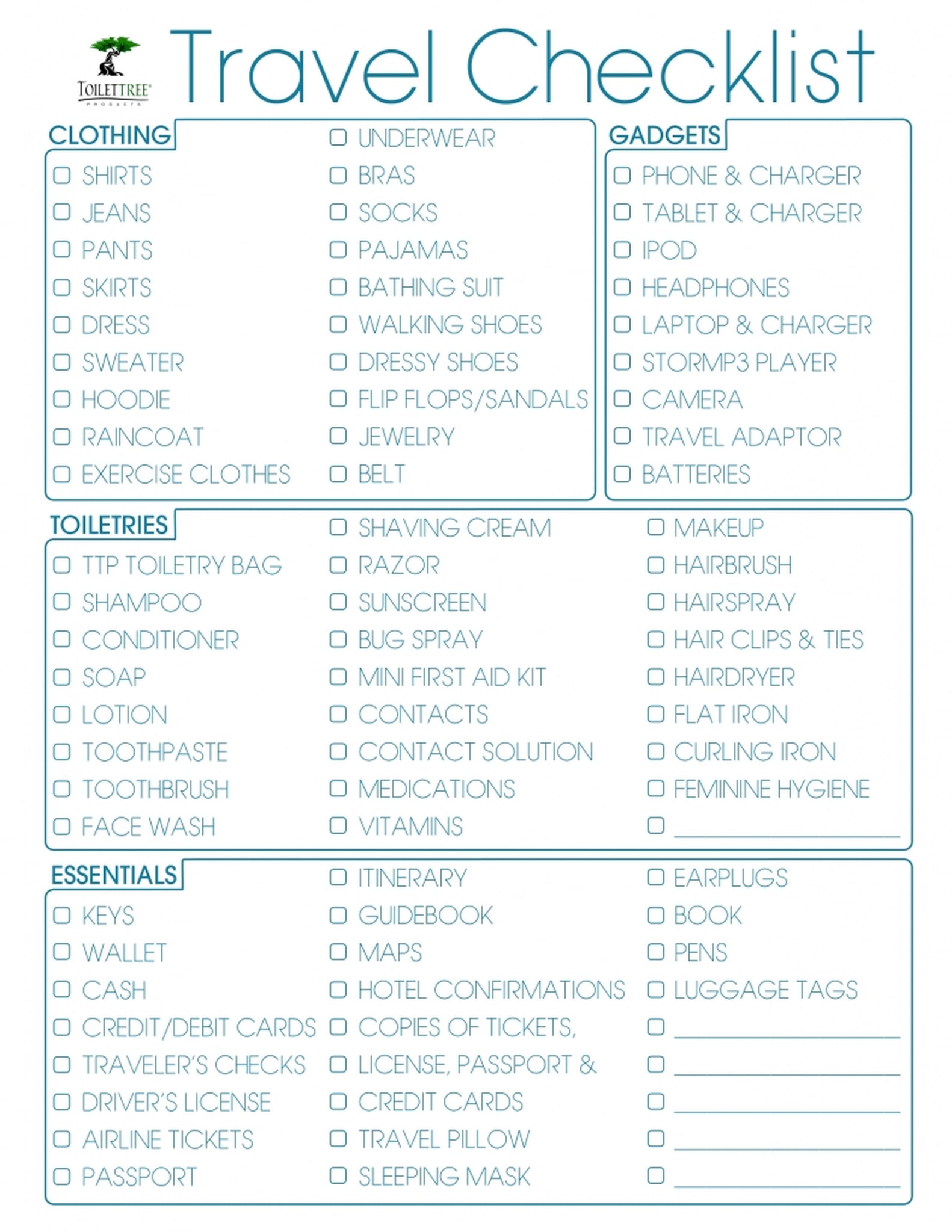 Free Printable Packing Checklists | PS Smart Living