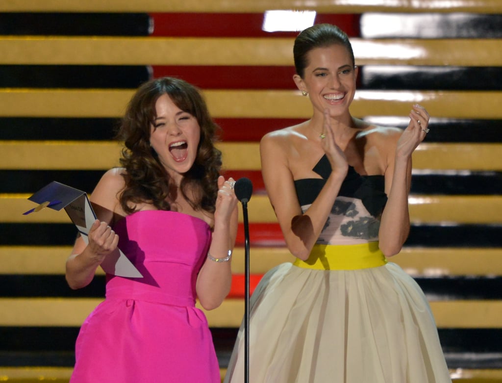 Zooey Deschanel and Allison Williams were excited when Louis C.K. won.