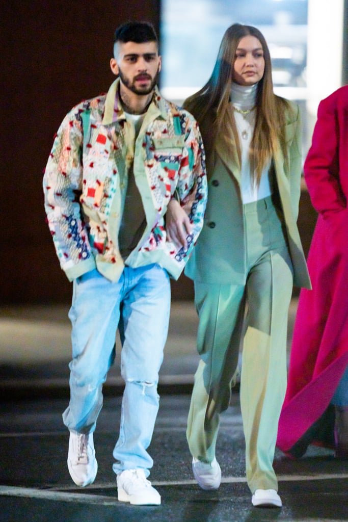 Zayn Malik With Gigi Hadid Wearing a Patchwork Coat in NYC