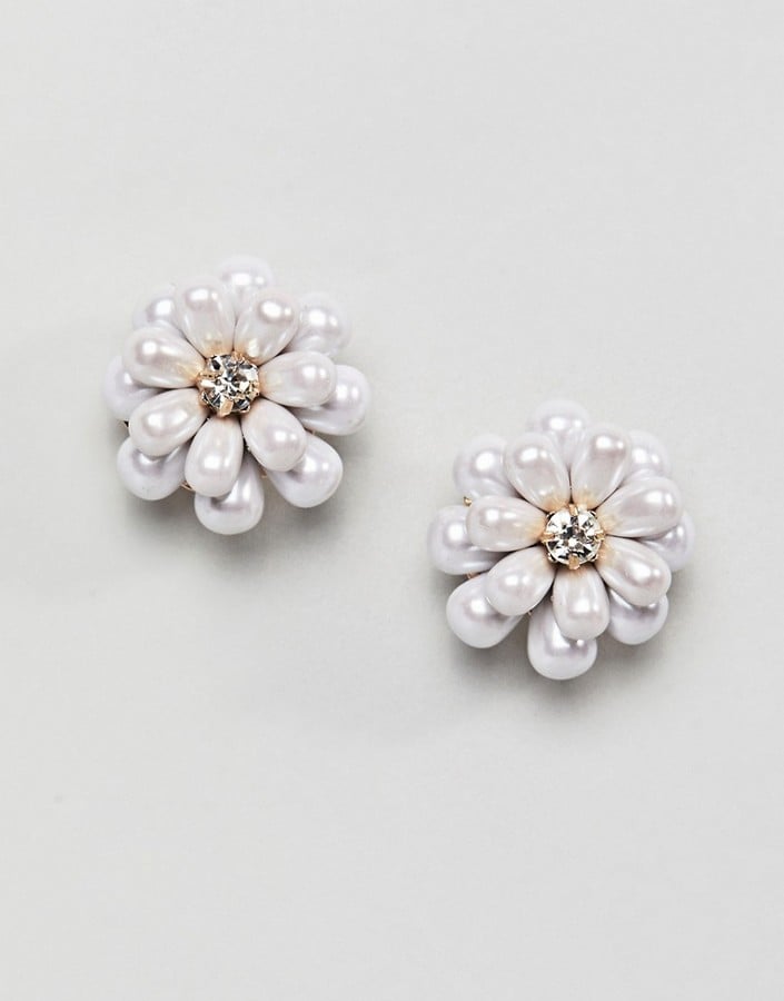 ASOS Occasion Flower Pearl Stud Earrings