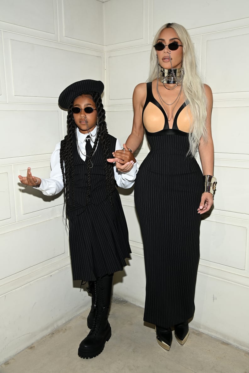 PARIS, FRANCE - JULY 06: (EDITORIAL USE ONLY - For Non-Editorial use please seek approval from Fashion House) North West and Kim Kardashian attend the Jean-Paul Gaultier Haute Couture Fall Winter 2022 2023 show as part of Paris Fashion Week  on July 06, 2