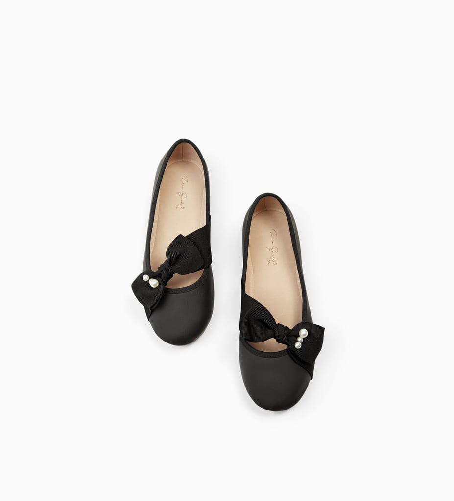 Zara Ballet Flats with Faux Pearls