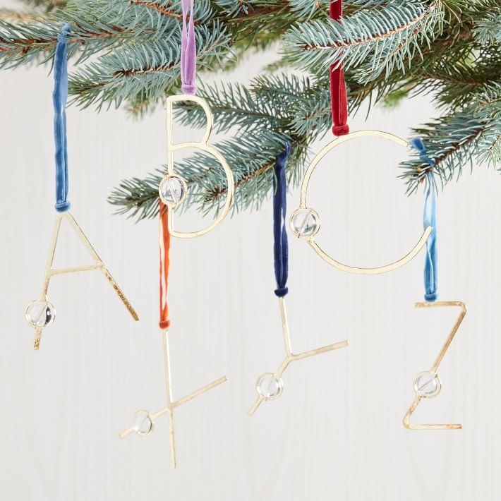 West Elm Bauble Monogram Ornaments Best Holiday Decor From West Elm