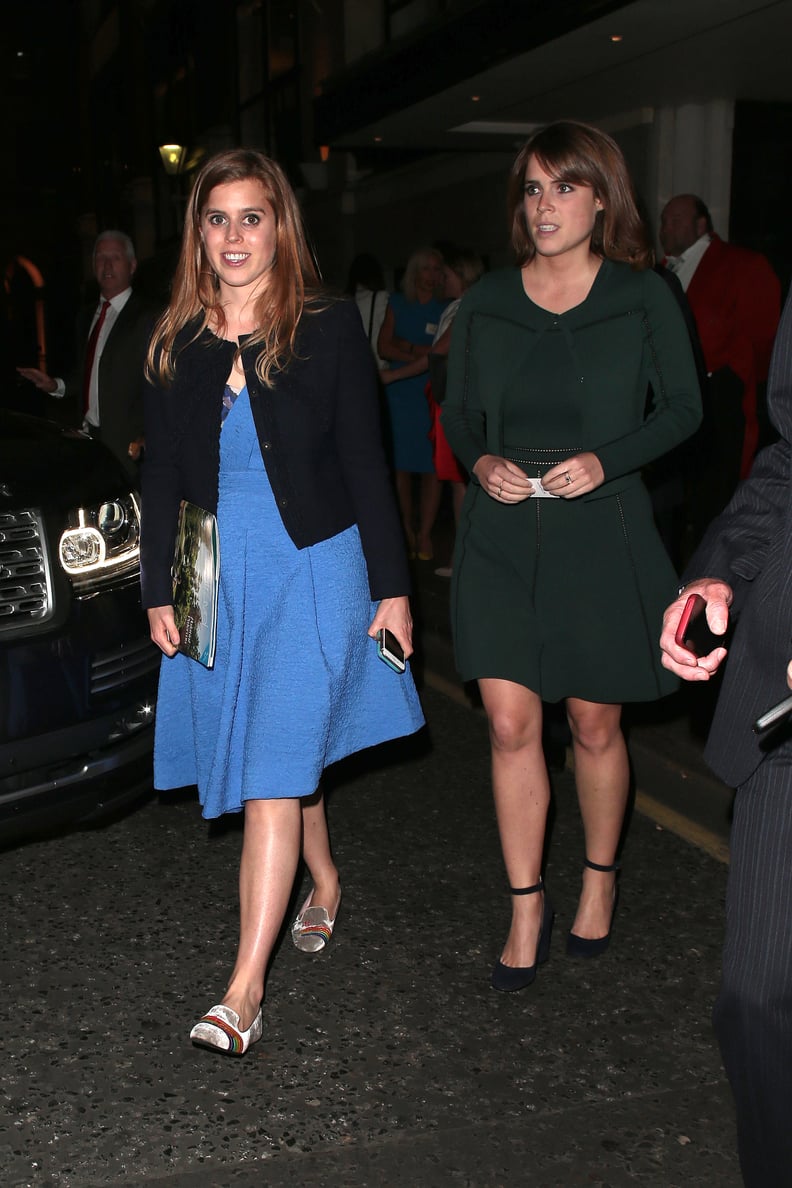 Princess Beatrice Wore a Blue Wrap Dress, Simple Cardigan, and Silver Loafers