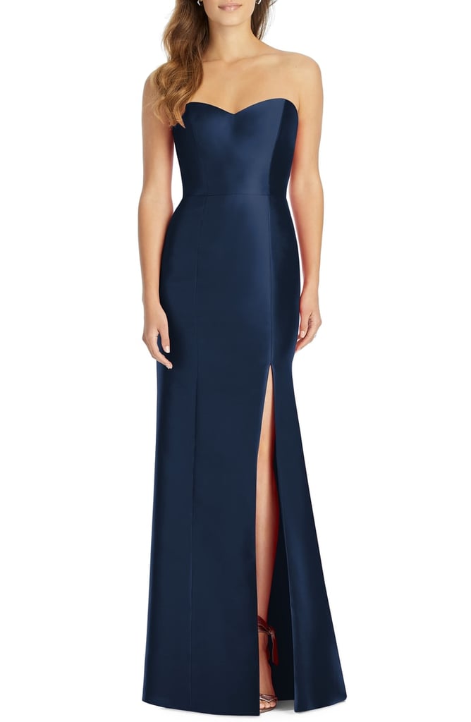Alfred Sung Sateen Twill Strapless Trumpet Gown