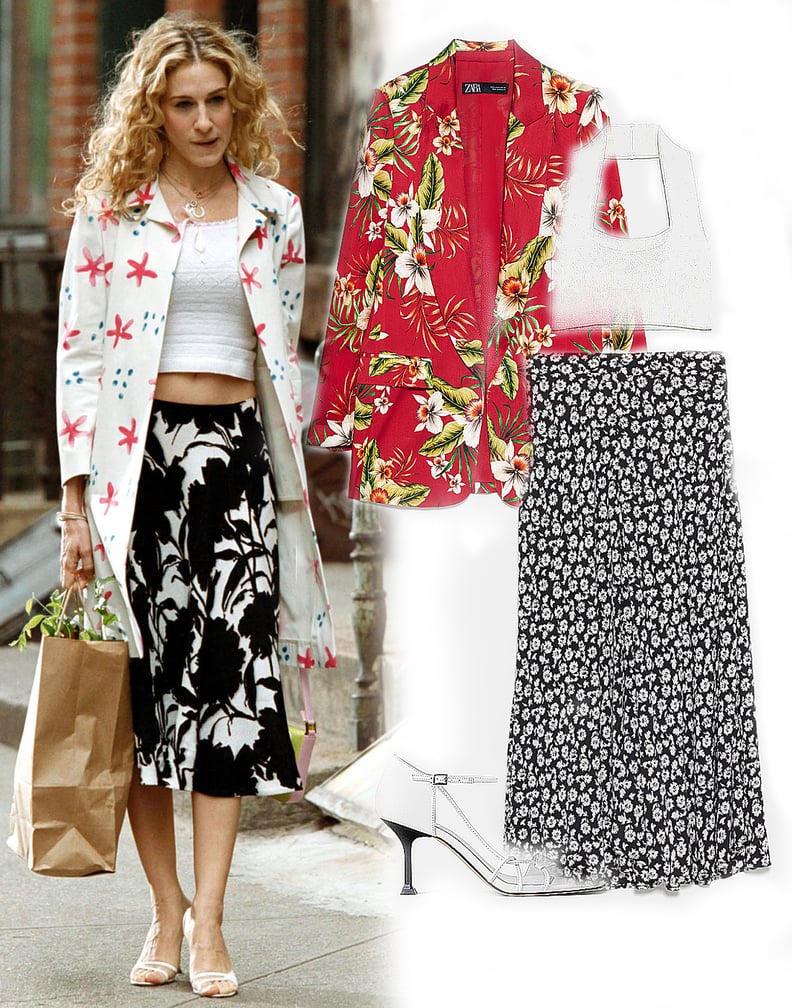Carrie Bradshaw's Mixed Print Look