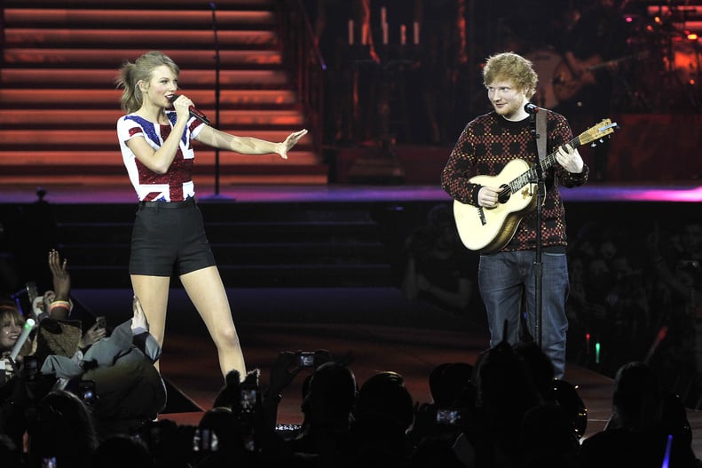 February 2014: Ed Sheeran Pops Up at Taylor Swift's London Concert
