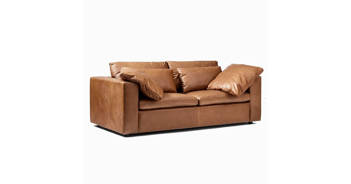 west elm zander leather sofa