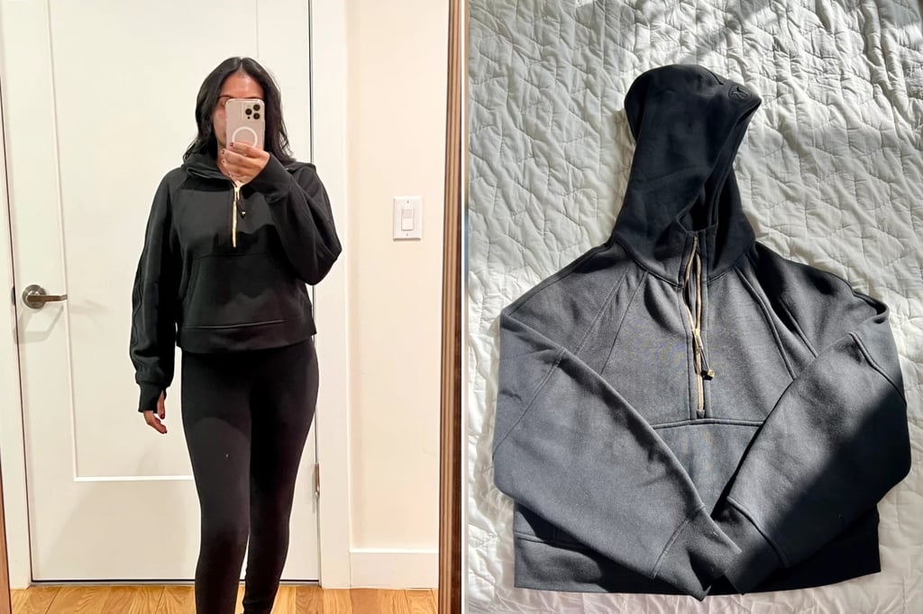 Lululemon Scuba Oversized Half-Zip Hoodie ($84, originally $128)
Lululemon's end of year sale kicks off on December 24 and runs through December 30. It's packed with all sorts of goodies, from leggings to bags. Our top pick? This editor-approved half-zip hoodie featuring soft fleece material, a kangaroo pocket, thumb holes, and a hood that lend warmth and comfort. It comes in 14 colors, but the Heathered Core Ultra Light Grey option is marked down to $84. Our former shopping editor gave the Meghan-Markle-loved hoodie a test drive and shares all her thoughts in this detailed Lululemon Scuba Oversized Half-Zip Hoodie review.
Editor Quote: "The Scuba Oversized Half-Zip Hoodie is made of a thick, cotton-based blend. It's both naturally insulating and breathable. It's the only hoodie I travel with since it keeps me warm on AC-blasted flights but doesn't make me feel stuffy. The internal lining of the hoodie has a soft, fleece-like feel that's gentle against the skin." — Anvita Reddy, former assistant shopping editor