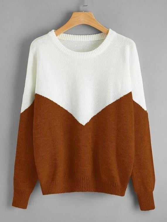 Ago Deal Women Colour Block Drop Sweater