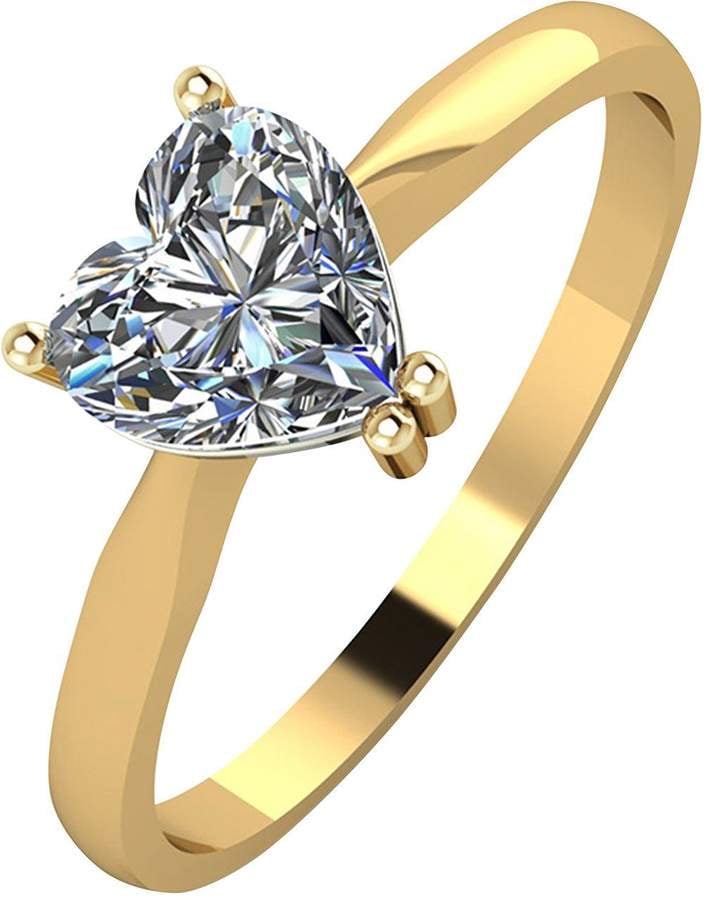 Moissanite 9ct Gold 1 Carat Heart Solitaire Ring