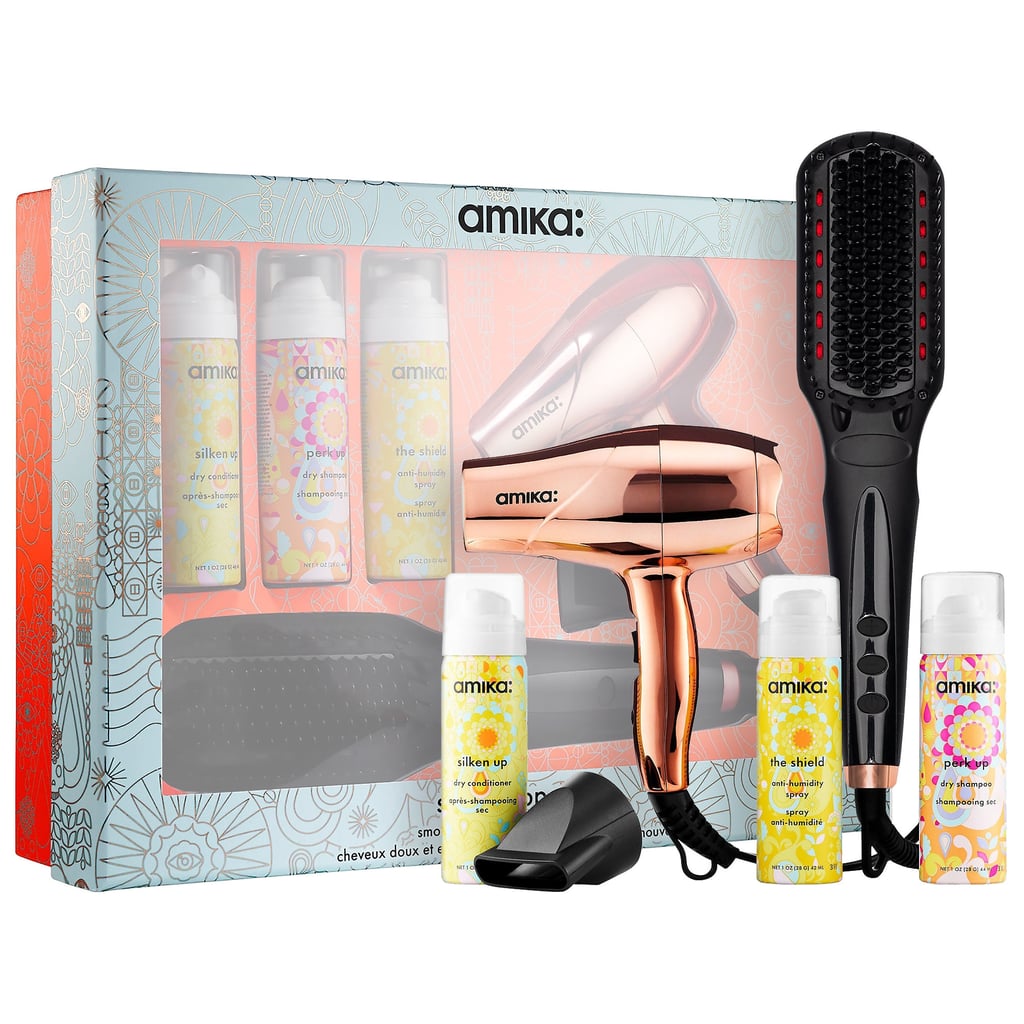 Amika Polished Perfection Straightening Brush 2.0 Smooth Operator Set