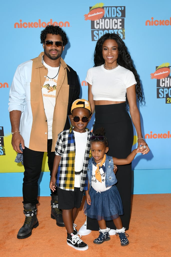 Ciara turned Thursday's Kids' Choice Sport Awards into a family affair when she arrived in Santa Monica, CA, with husband Russell Wilson, their 2-year-old daughter Sienna, and her 5-year-old son Future Jr. (whom she shares with rapper Future). The brood was the epitome of cool as they hit the red carpet in color-coordinated ensembles — check out Sienna's denim vest and Future Jr.'s sunglasses! 
Ciara is set to perform a medley of her hits at the award show — which airs on Nickelodeon on Aug. 10 — while Russell previously hosted the show for three years, from 2015 to 2017. "The Kids' Choice Sports Awards are always fun, we bring the whole family," Ciara told Billboard. "The kids have been able to see Russell on the stage over the years so I'm excited for them to see me performing on the stage this year!" Ciara and Russell's fun-filled family outing comes a day after the couple steamed up the ESPYs. See more of Ciara and Russell's beautiful brood ahead!

    Related:

            
            
                                    
                            

            This Clip of Ciara and Little Future Dancing to Her New Song Might as Well Be a Music Video
