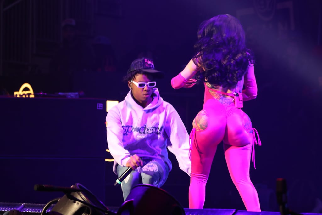 Cardi B Wears Pink Bum-Cutout Catsuit at Hot 97 Summer Jam