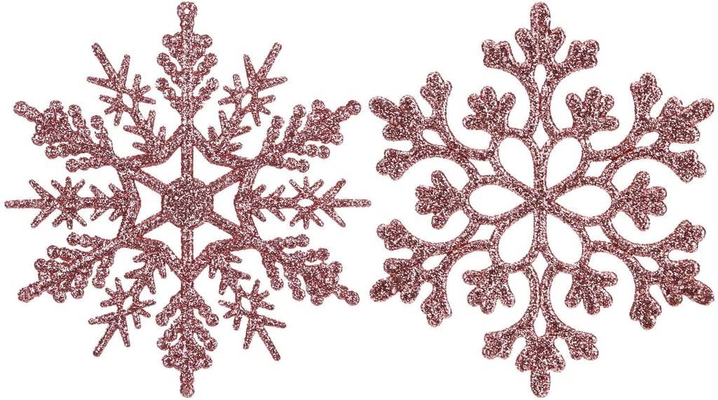 Sea Team Plastic Christmas Glitter Snowflake Ornaments