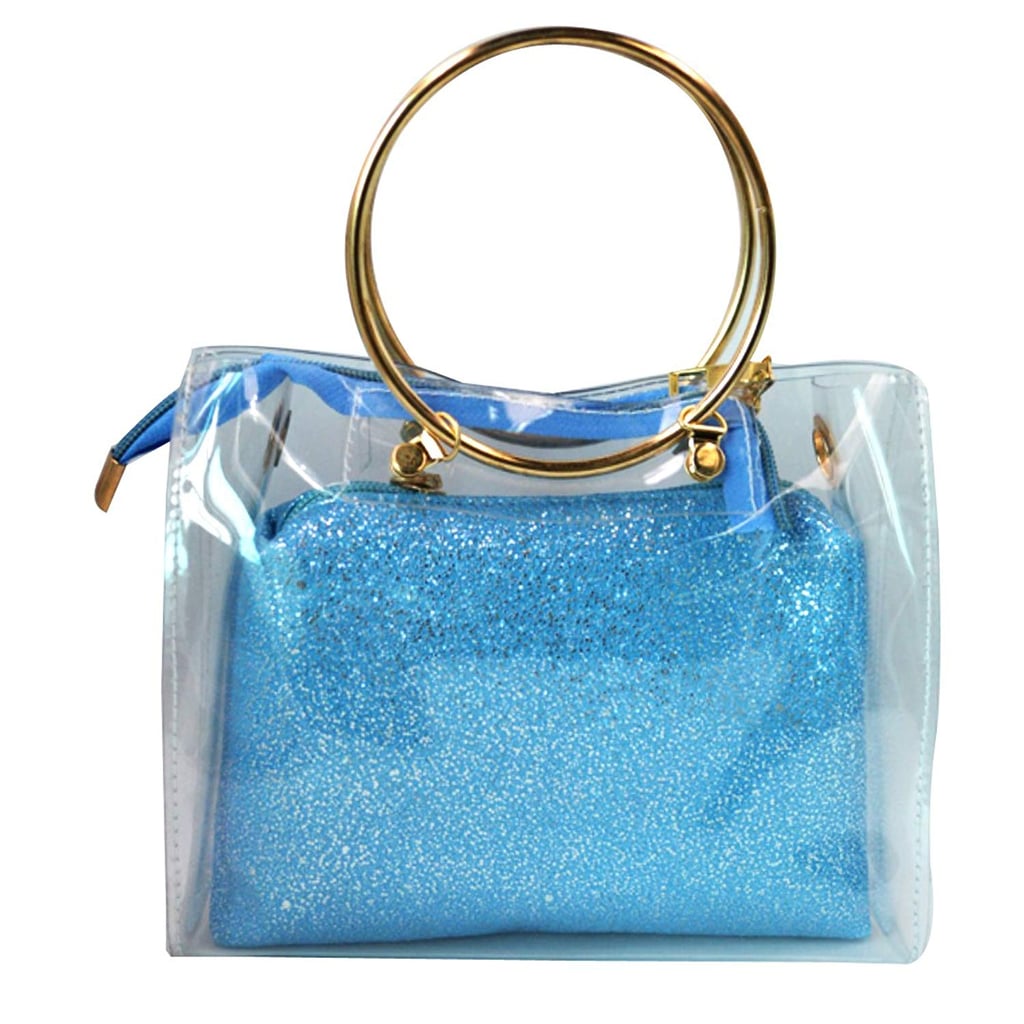 Mily 2 in 1 Clear Tote Transparent Top Ring Handle Handbag