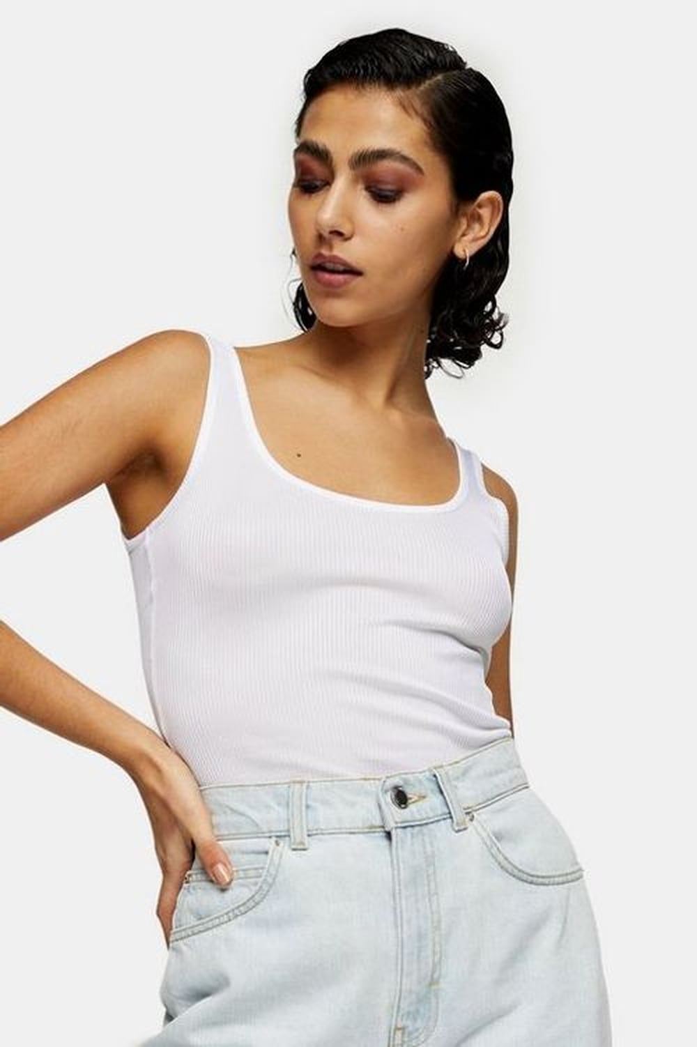 My Favorite Stay Home Look Is a White Ribbed Tank Top | PS Fashion