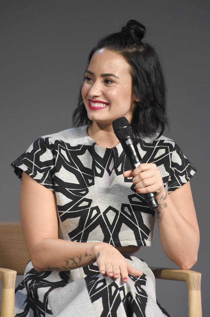 Demi Lovato Wears Geometric-Print Ensemble in New York City