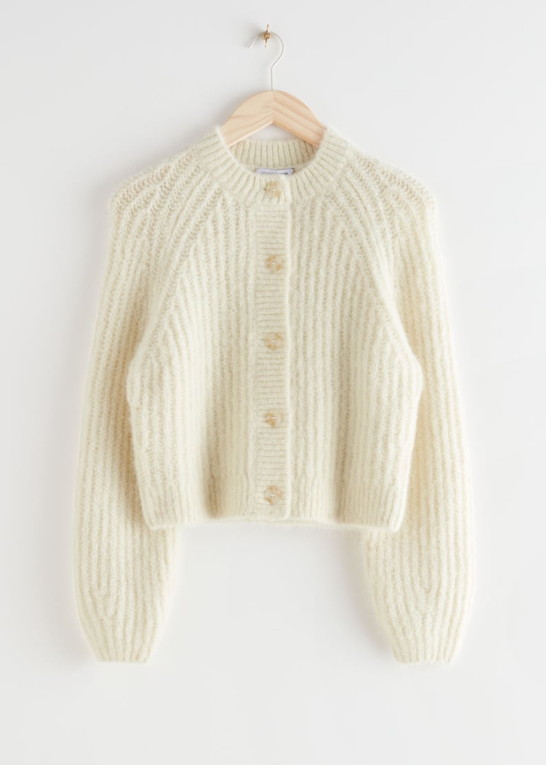 Oversized Fuzzy Rib Knit Cardigan