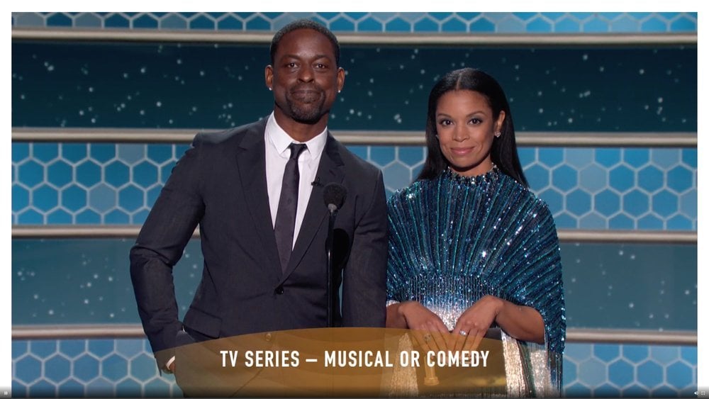 Sterling K. Brown and Susan Kelechi Watson at Golden Globes