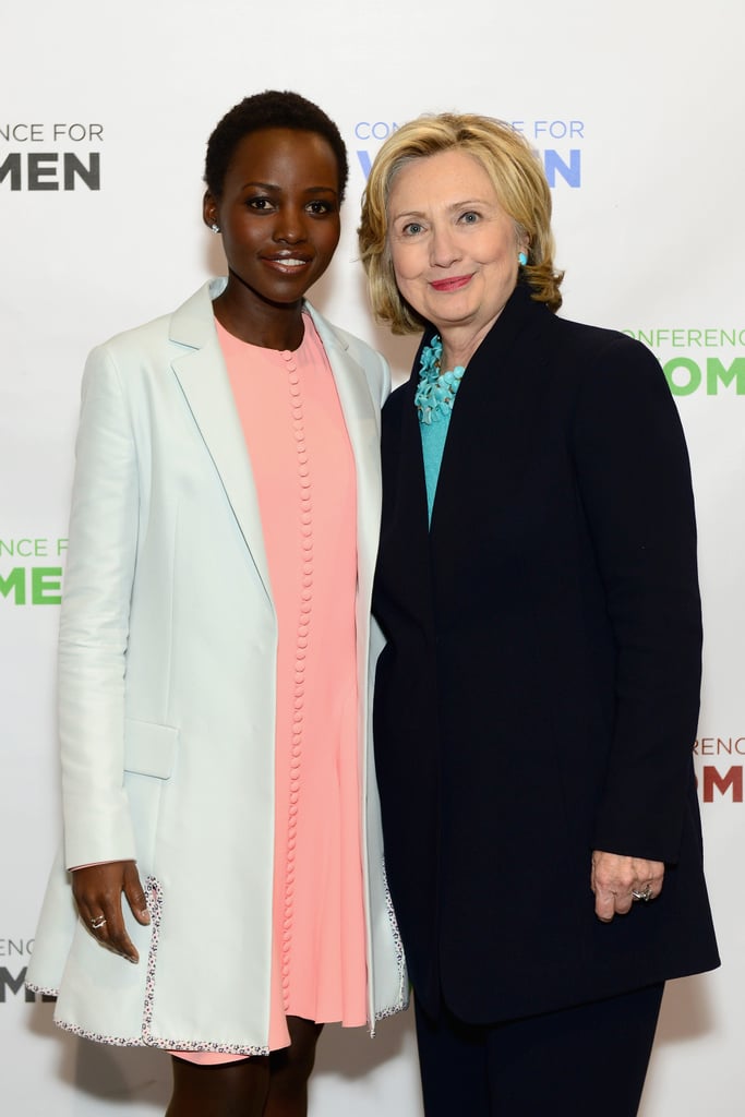 Lupita Nyong'o linked up with Hillary Clinton at the Massachusetts Conference For Women on Thursday.