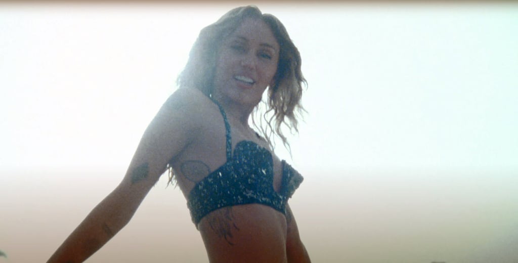 Miley Cyrus Crystal Versace Bikini Top and Cutout Swimsuit