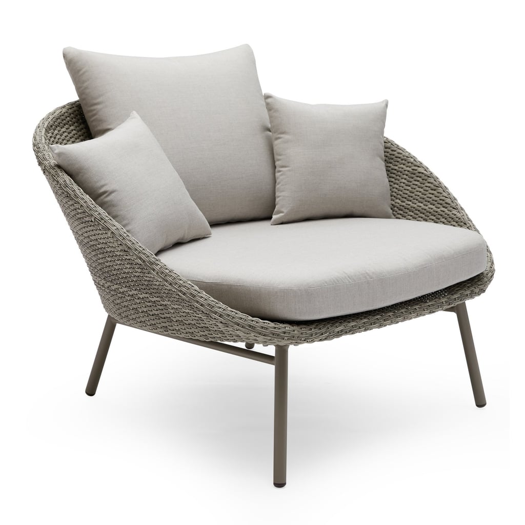 MoDRN Scandinavian Nassau Outdoor Woven Lounge Chair with Sunbrella Cushion