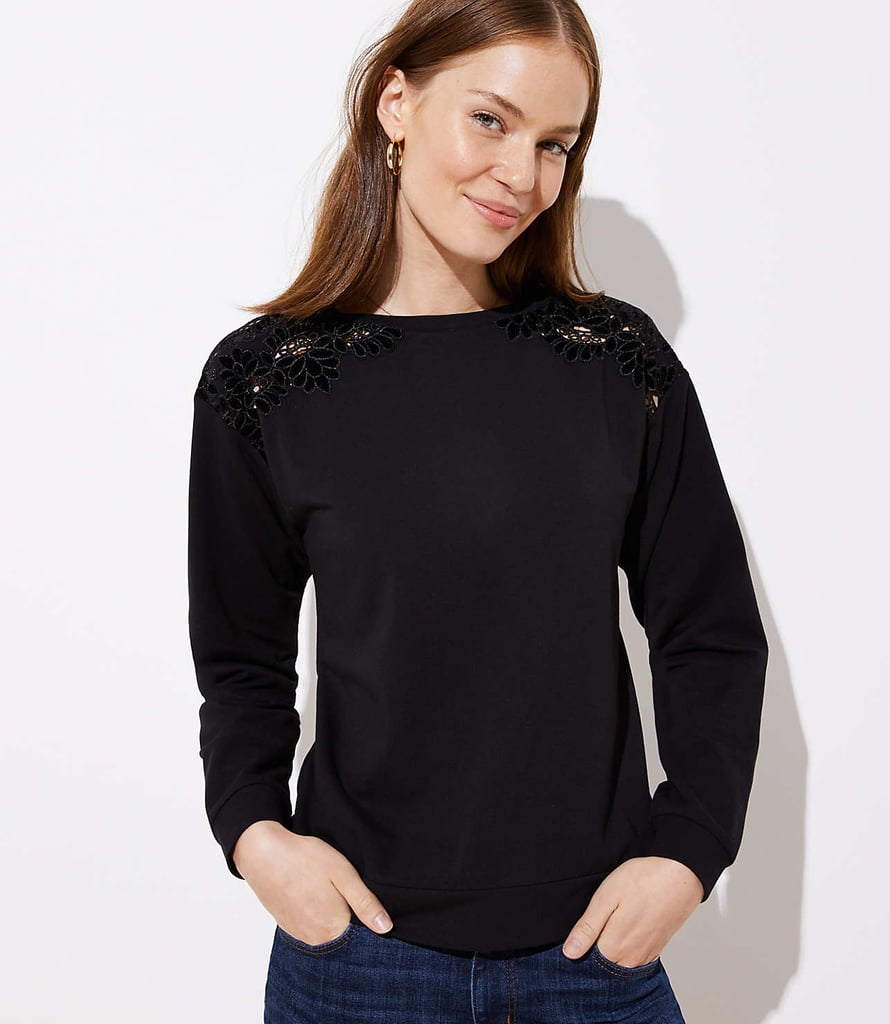 Loft velvet sweatshirt hot sale