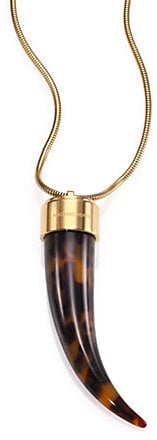 Michael Kors Tortoise-Print Horn Long Pendant Necklace ($165)