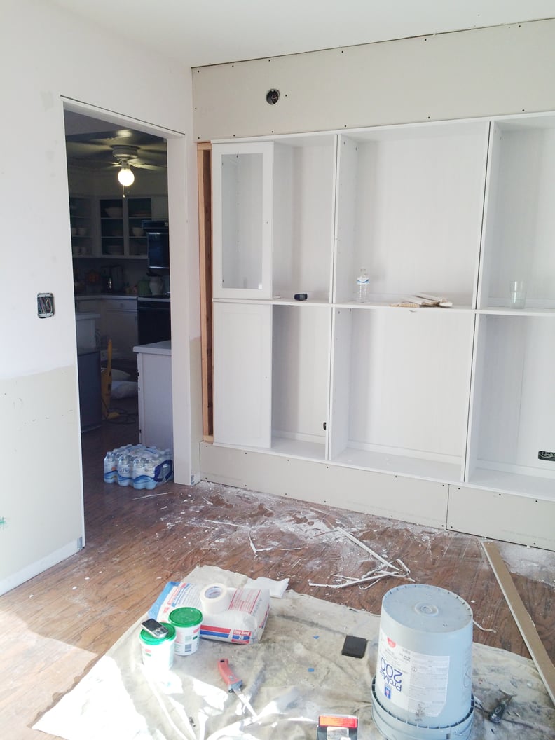 Step 10: Drywall Around the Bookcases