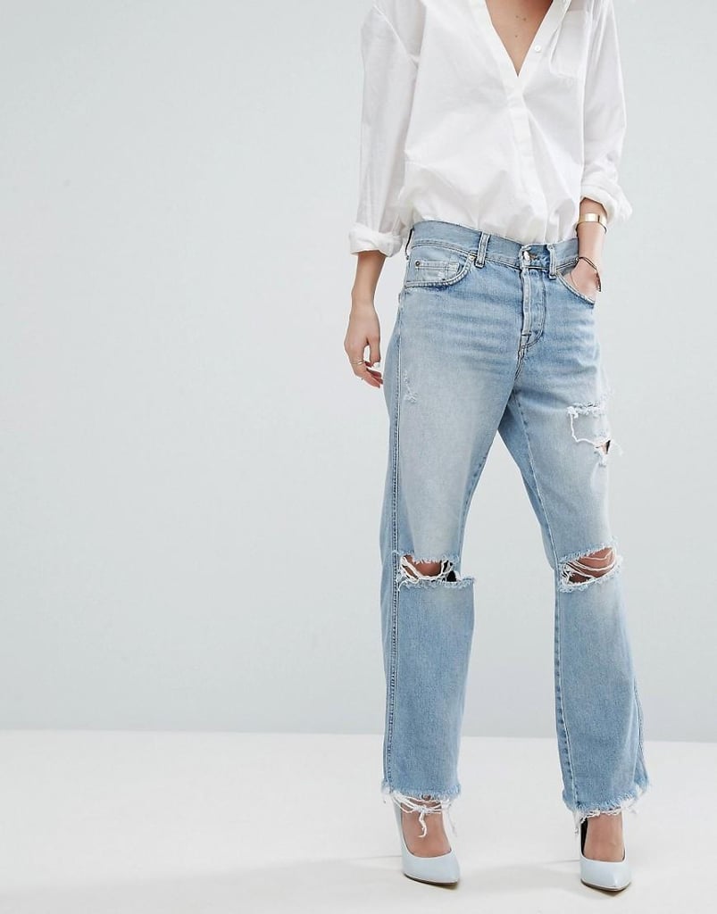 You'll need one baggy style to cool off a work top after hours. Try the 7 For All Mankind Jared Rigid Boyfriend Jeans With Rips ($339).