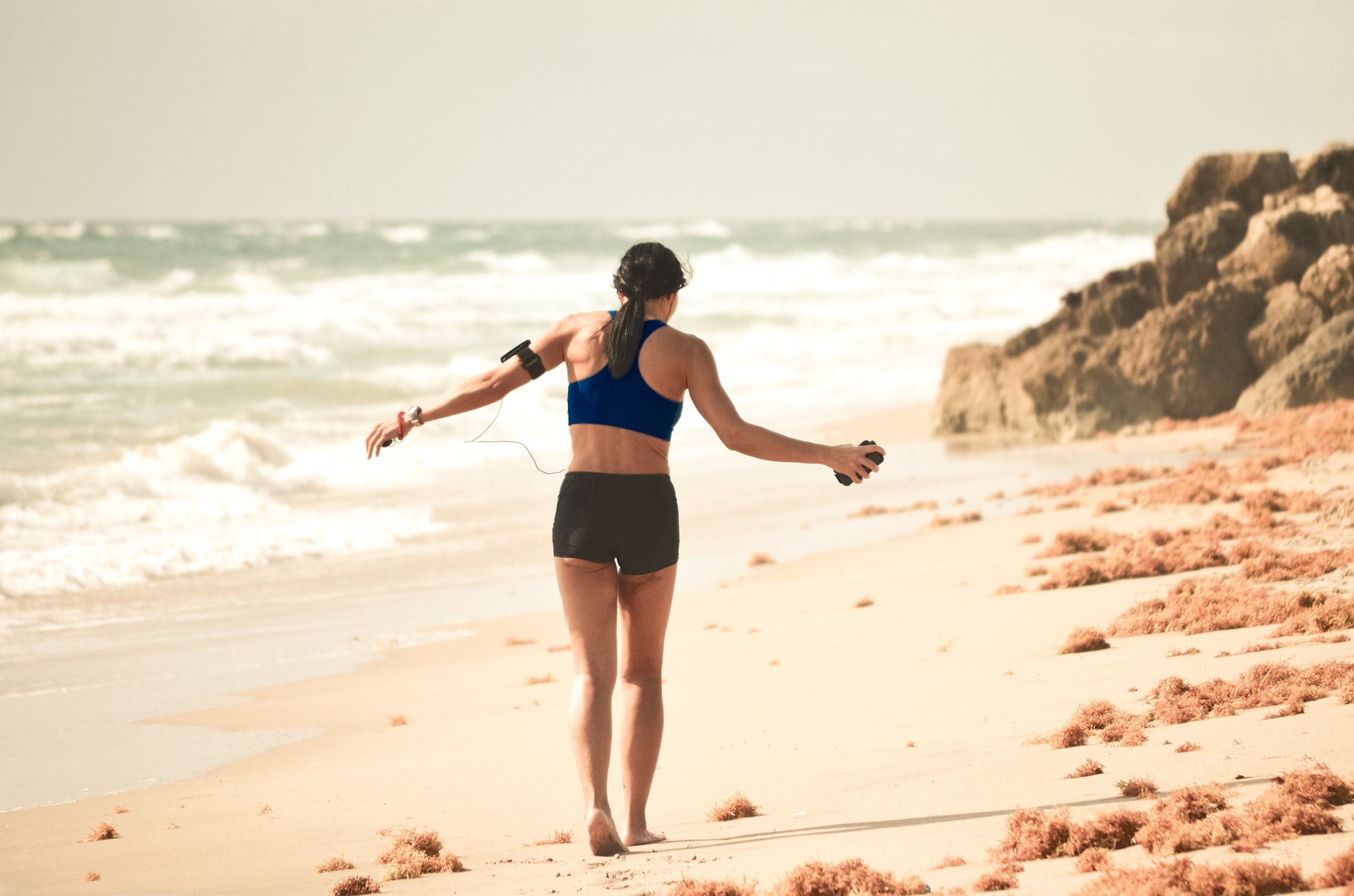 running barefoot on sand