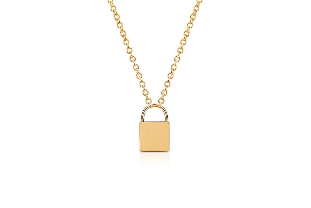 EF Gold Lock Necklace