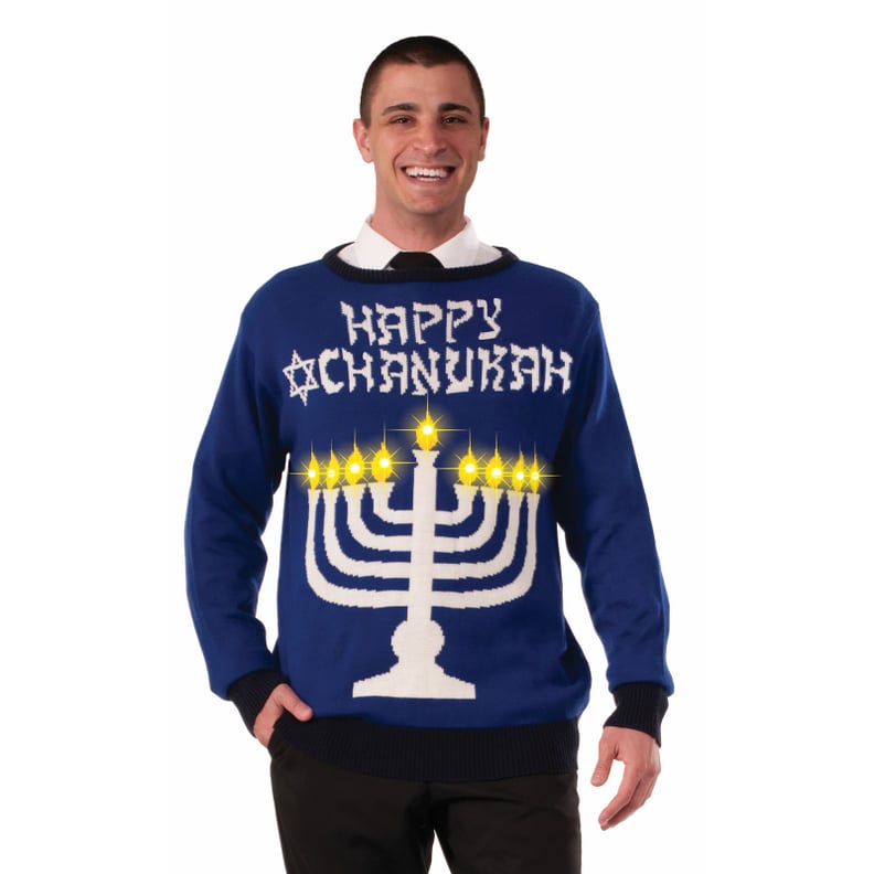Chanukah Light-Up Menorah Sweater