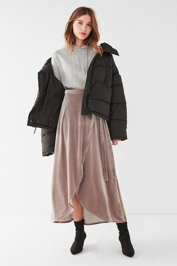 Urban Outfitters Velvet Wrap Skirt