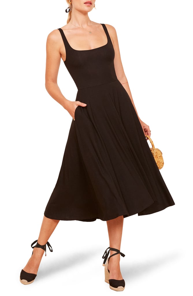 Reformation Rou Reformation Rou Knit Sleeveless Midi Dress In Black Jersey S