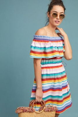 Striped Off-the-Shoulder Dress