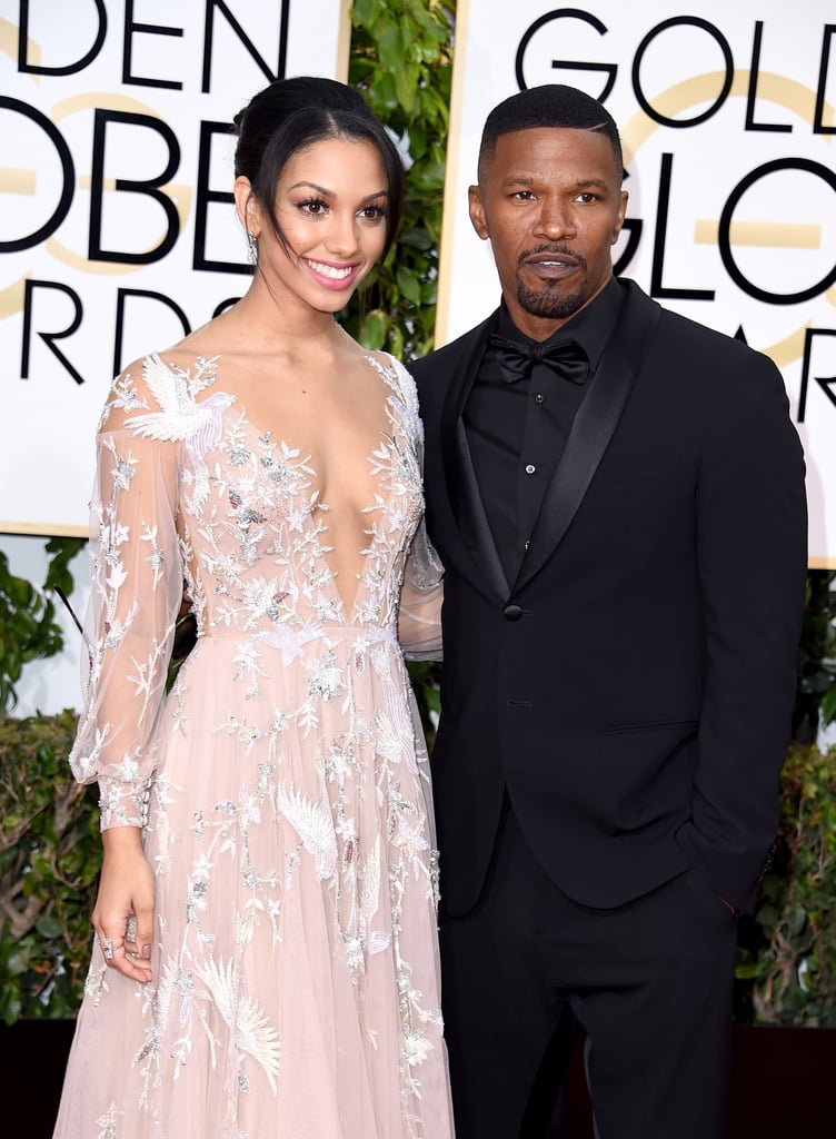 Jamie Foxx was joined by his daughter, Corinne, who was this year's Miss Golden Globe, at the Golden Globe Awards.