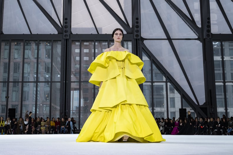 A Yellow Gown on the Carolina Herrera Fall 2020 Runway at New York Fashion Week