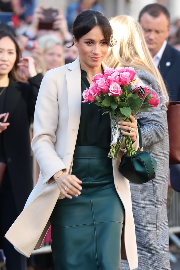 Meghan Markle's Green Hugo Boss Leather Skirt