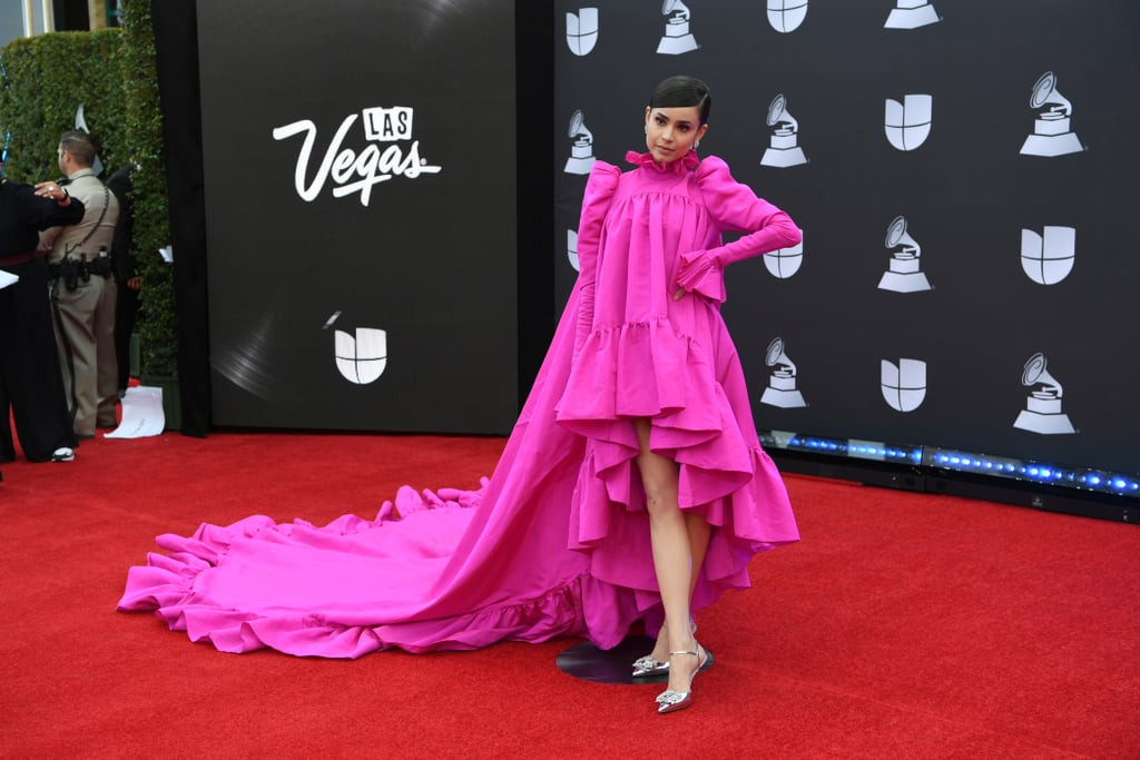 Sofia Carson Pink Giambattista Valli Dress at Latin Grammys