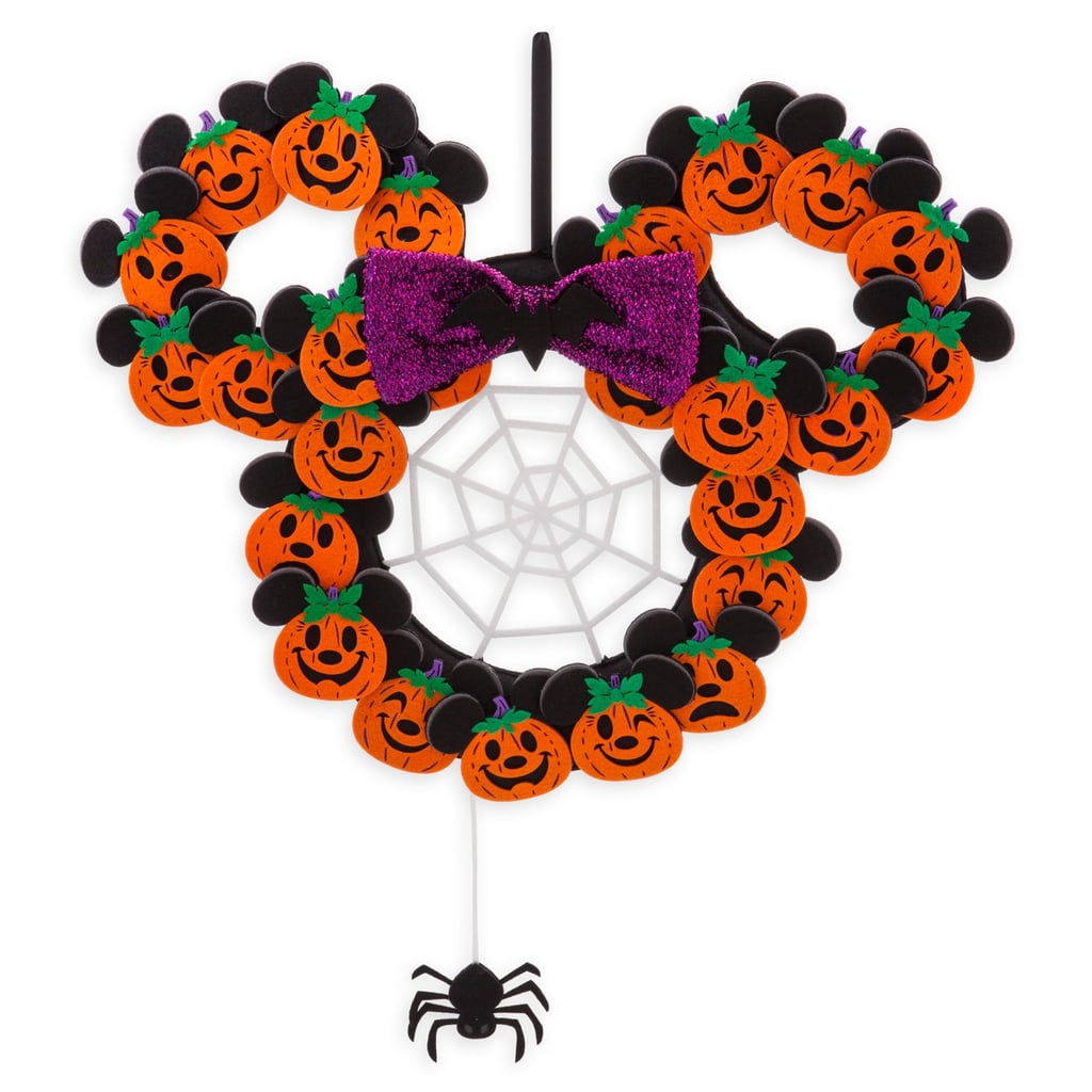 For a Creepy Crawly Welcome: Minnie Mouse Pumpkin Halloween Wreath