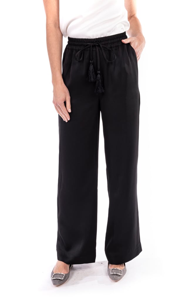 Badgley Mischka Collection Drawstring Satin Pants