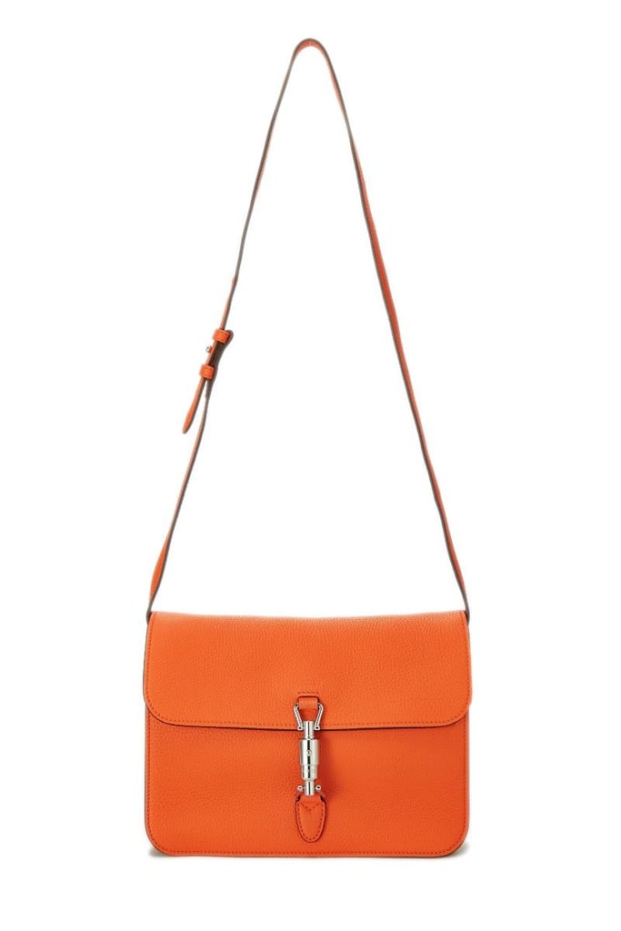 Gucci Orange Leather Jackie Soft Flap Bag Small
